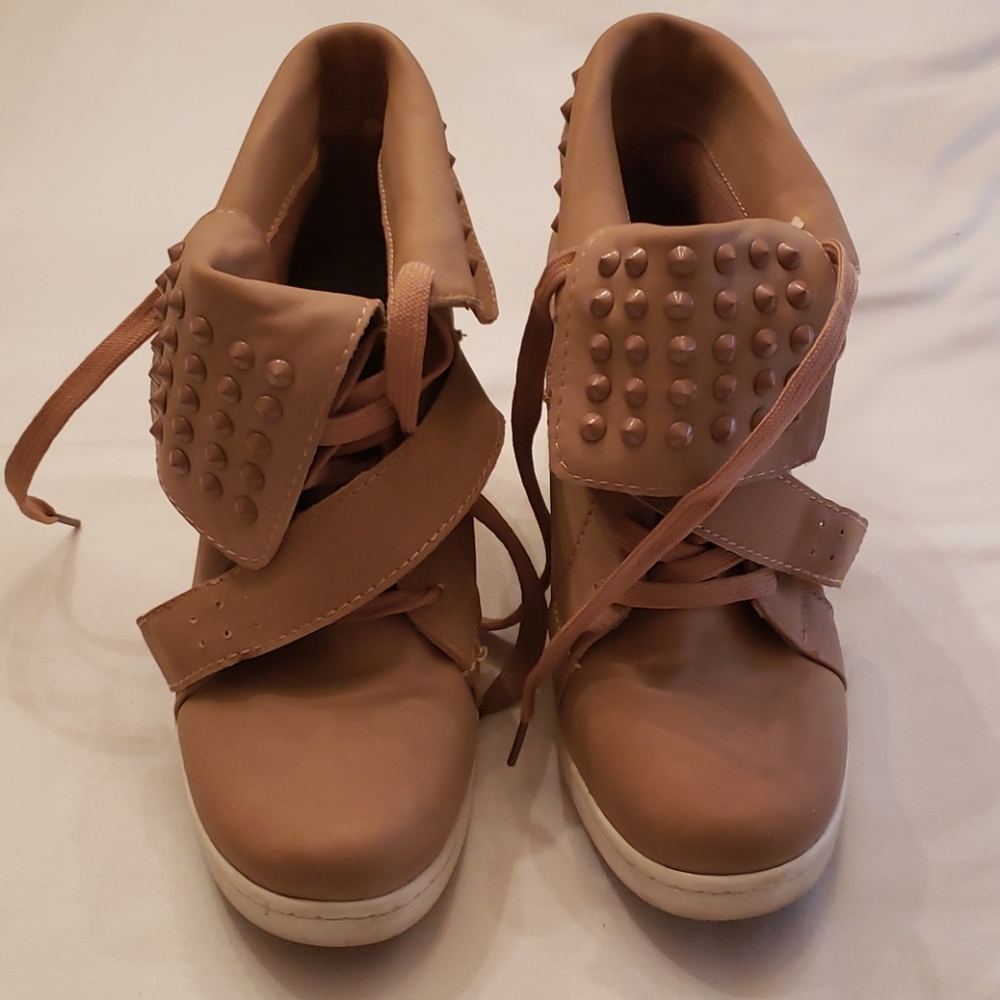 Charlotte russe wedge heel lace up shoes - Picture 2 of 7